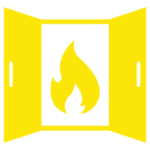flame inside open doors